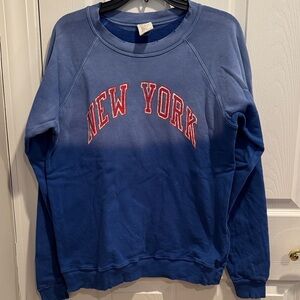 Blue Gradient woman’s distressed sweatshirt size small
